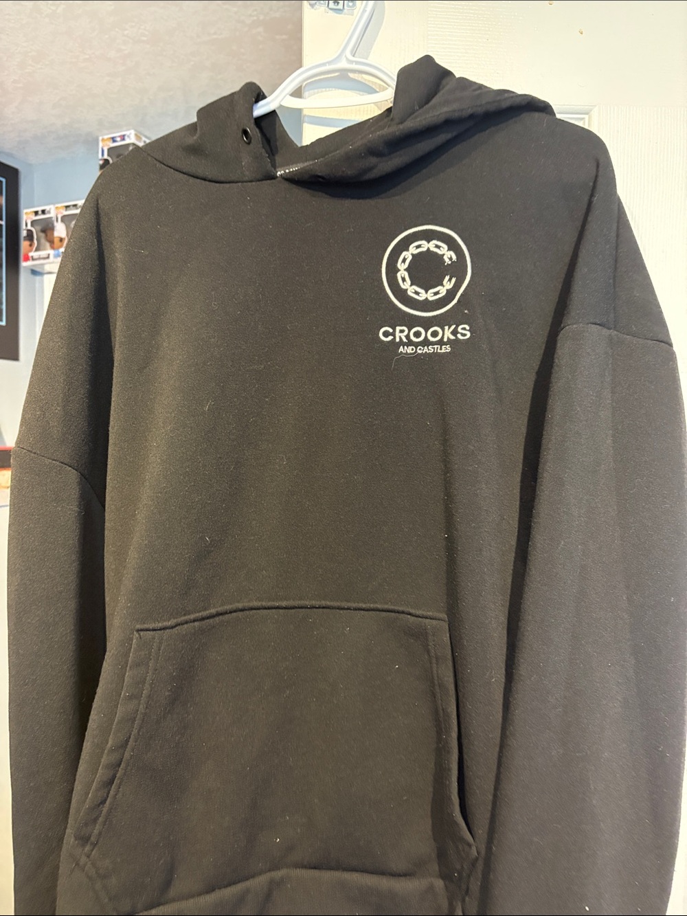 Crooks & Castles Black Hoodie with White Logo